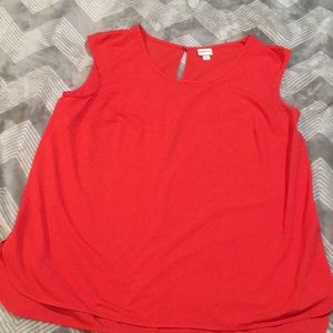 Red Sleeveless Blouse